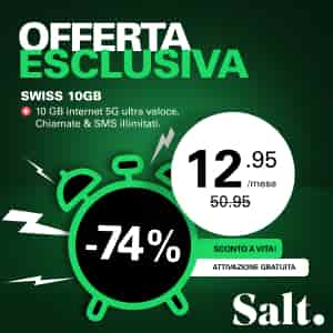 -74% sull&#039;abbonamento Swiss 10GB