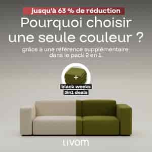 Jusqu’à -63 % sur les canapés modulaires