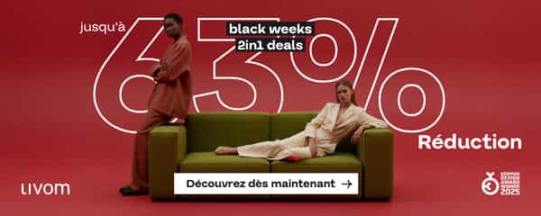 LIVOM: Jusqu’à -63 % sur les canapés modulaires